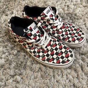 Vans Checkerboard Cherry Sneakers – Women’s Size 5.5 – Retro Skater Vibe